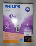 Philips 3-PACK 10.5W Led Slim Style Bulbs, Many In Stock!. Fixed Price $20.00.