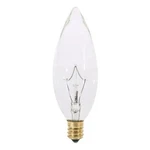 (2) Satco A3684 Replacement Bulbs...lot Of 60W 130V Torpedo Candelabra Clear. Fixed Price $18.00.