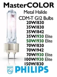 Philips Mastercolor Cdm T6 G12 Metal Halide Bulb / Lamp 20W 35W 70W 100W 150W. Fixed Price $66.66.