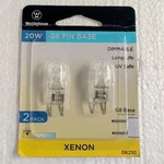 Westinghouse Xenon 20W G8 Pin Base Clear / Dimmable Lightbulb 175 Lumens. Fixed Price $5.87.