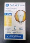 (6 Pk) Ge 93130566 Led 3-WAY Light Bulb A19 Medium Base Soft White, 6/12/17 Watt. Fixed Price $59.98.