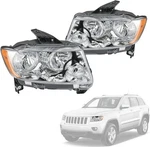 Headlights Assembly Replacement For Jeep Grand Cherokee 2011 2012 2013, Chrome W. Fixed Price $169.99.
