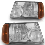 Pair Chrome Headlights 2001-2011 Ford Ranger Housing Amber Corner L+r. Fixed Price $55.88.