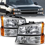 Chrome Headlights For 2003-2006 Chevy Silverado Avalanche Headlamps Assembly Set. Fixed Price $50.09.