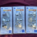 (3) Ge Pk Basic Led GU10 Warm White Dimmable Flood Light Bulbs 50W 480 Lumen. Fixed Price $35.00.