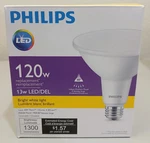 Philips Led 13W Flood 3000K 13PAR38/COR/930/F40/DIM/P/ULW/T20-6/1FB. Fixed Price $15.00.