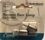 Radioshack 272-1110 47 Bayonet-base Lamp 3.6V 150MA 2PK. Fixed Price $6.99.