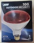 Feit Electric BR38 Red Outdoor Security Exterior Flood Lightbulb, 100W, 120V. Fixed Price $11.50.