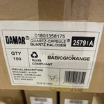 Damar 25791A Box Of 100 MR16 Flood Quartz Halogen Bulbs Bab/cg/orange Nib. Fixed Price $246.00.