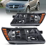 Front Lamps Headlights Assembly For 09-20 Dodge Journey Black Housing Clear Lens. Fixed Price $76.96.