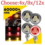 Front Rear Left Right Motorcycle Turn Signal Lights Chrome Housing Red 4-12X. Fixed Price $154.67.