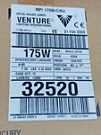 Venture Mpi 175W/C/BU #32520 Metal Halide (sold As Lot Of 12 Lamps). Fixed Price $95.00.