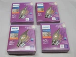 (4) 3-PACKS (12 Bulbs) Philips 40W Flame Tip BA11 Candelabra Led Light. Fixed Price $34.99.