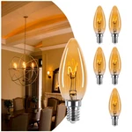 Amber Candelabra Bulb 25W Equivalent, 2W Ultra-fine Filament E12 Base Candela.... Fixed Price $35.84.