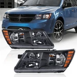 Black Trim Headlights Headlamps Assembly For 2009-2020 Dodge Journey Left+right. Fixed Price $76.88.