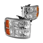 Dna Motoring HL-OH-CSIL07-CH-AM Pair Of Chrome Amber Headlights Compatible Wi.... Fixed Price $111.31.