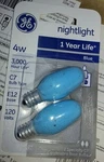 New Ge Lighting 4W 3,000 Hours Night Blue 26223(2 Packs Of =4 Bulbs. Fixed Price $15.99.