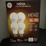 Ge 93129437 Hd Led Light Bulbs Soft White 5.5 (40) Watt 450 Lumens 4-PK Dimmable. Fixed Price $19.99.