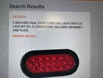 Buyers Products 5626520 6" Red Oval Stop/turn/tail Light W/ Leds Kit. Fixed Price $18.85.
