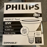 Philips 454728 PAR38 Flood 2700K 13 Watt F25 Dimmable Airflux Light Bulb. Fixed Price $11.00.