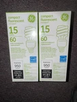 Ge Compact Fluorescent Mini Spiral Light Bulbs 15 Watt Soft White Lot 2. Fixed Price $13.98.