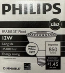 (2) Philips 12-WATT PAR30S Dimmable 35 Degree Led Flood Light 850 Lumens New. Fixed Price $17.95.