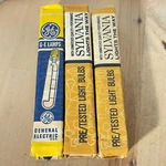 Lot Bulbs, Sylvania 1/2A Exit Clear 20W 18143, Ge FG648-X Tubular 120. Fixed Price $10.00.