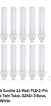 10 Pack Sunlite 26 Watt Pld 2-PIN Double Twin Tube, G24D-3 Base, Warm White. Fixed Price $39.50.
